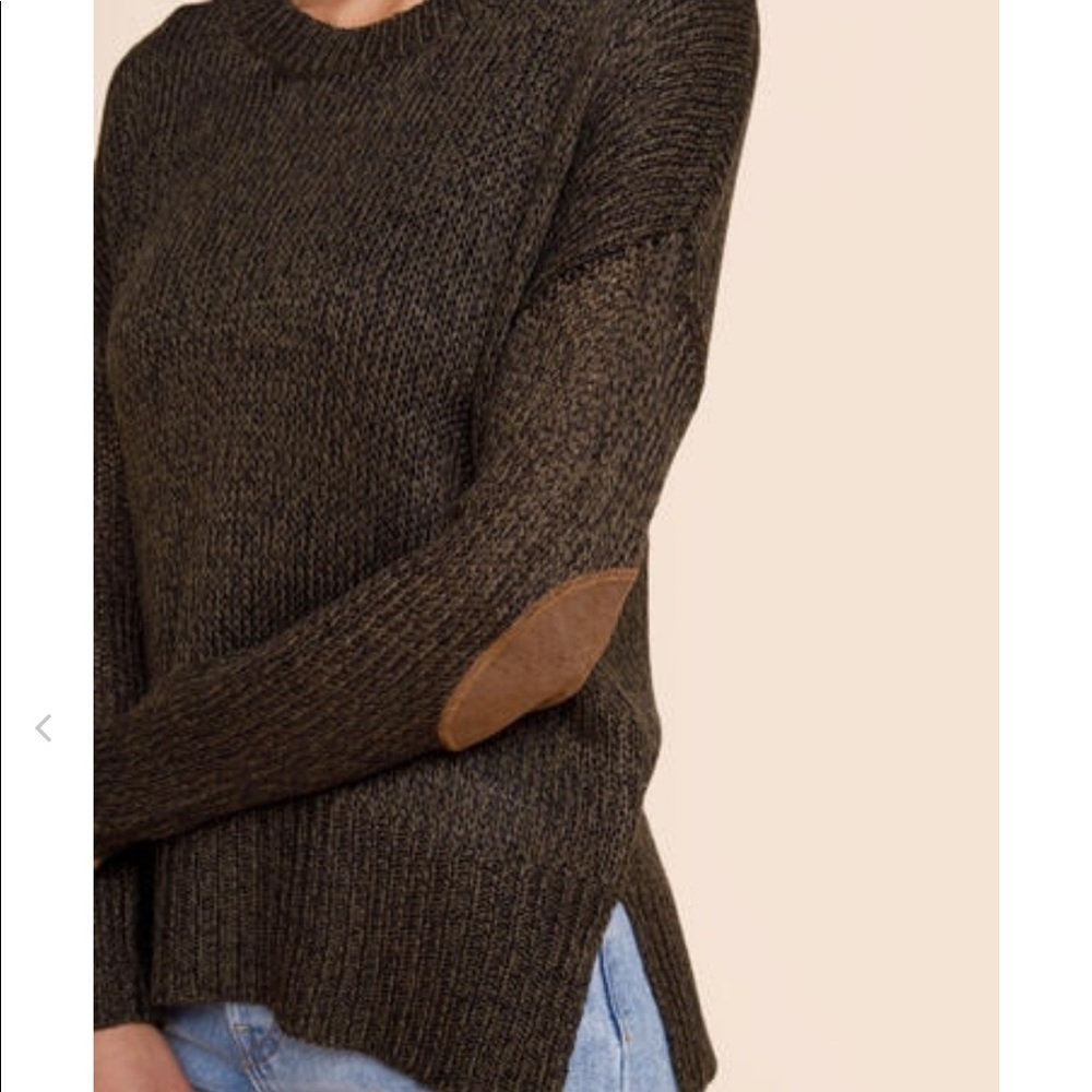 Olive elbow patch sweater